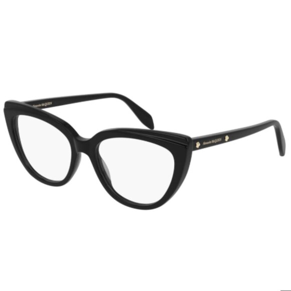 NEW ALEXANDER MCQUEEN EYEGLASSES, WOMEN BLACK CAT EYE EYEWEAR AM0253O 001 - Picture 1 of 3